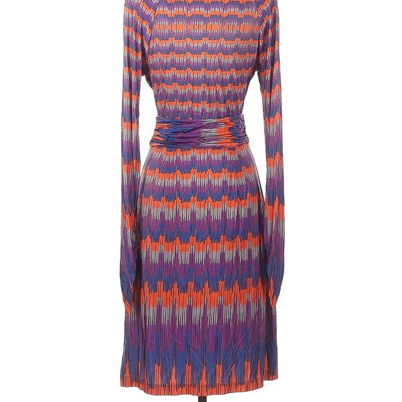 BCBGMAXAZRIA Dress Boho Long Slv V-Neck A-Line Silhouette Sz S #266 - Picture 4 of 4